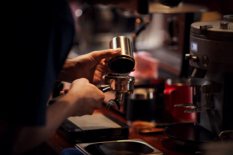 Barista preparing coffee
