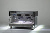 Rvs professionele espressomachine Magister Alfa met dubbele groep en bedieningsknoppen
