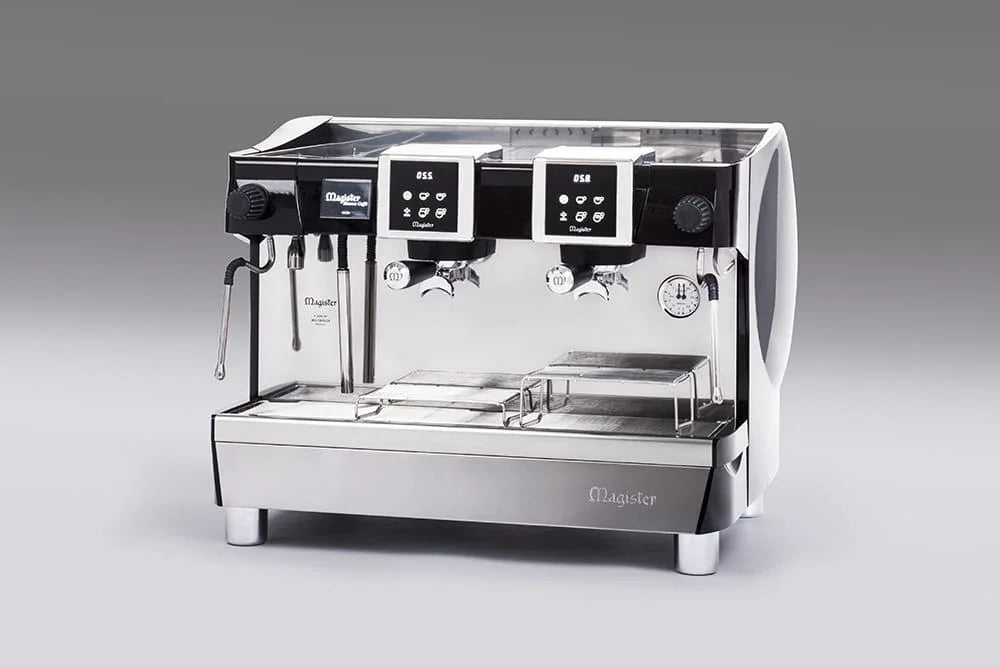Professionele Magister espressomachine met dubbele groepen en digitale bediening voor barista's